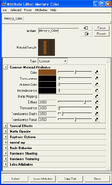   Attribute Editor   Mercury_Color